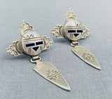 Unique Native American Navajo Sterling Silver Kachina Earrings-Nativo Arts