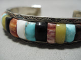 Native American Important Vintage Ottawa Carlos Eagle Turquoise Inlay Sterling Silver Bracelet-Nativo Arts