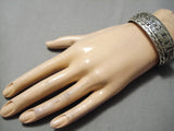 Detailed!! Vintage Native American Navajo Sterling Silver Intricate Bracelet Cuff-Nativo Arts