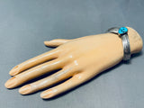 Dramatic Vintage Native American Navajo Morenci Turquoise Sterling Silver Bracelet-Nativo Arts