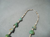 Native American Superior Santo Domingo Royston Turquoise Sterling Silver Necklace-Nativo Arts