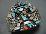 Opulent Ben Begaye Kachina Turquoise Sterling Silver Native American Navajo Bracelet Cuff-Nativo Arts