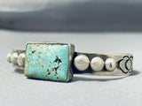 Superb Vintage Native American Navajo Green Spiderweb Turquoise Sterling Silver Bracelet-Nativo Arts
