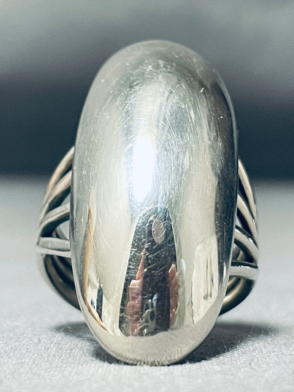 Native American Authentic Important Orville Tsinnie (d.) Sterling Silver Domed Ring-Nativo Arts
