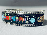Monument Valley Native American Navajo Turquoise Space Kachina Inlay Sterling Silver Bracelet-Nativo Arts