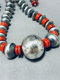 The Best Native American Navajo Spiny Oyster Sterling Silver Tubule Necklace-Nativo Arts