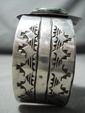 Incredible Vintage Native American Navajo Royston Turquoise Inlay Sterling Silver Bracelet-Nativo Arts