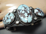 Verdy Jake Authentic Native American Navajo Rare Turquoise Sterling Silver Bracelet-Nativo Arts
