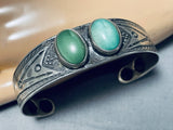 Early Vintage Native American Navajo Carrillos Turquoise Sterling Silver Bracelet Old-Nativo Arts