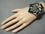 Best Vintage Native American Navajo Kachina Turquoise Sterling Silver Bracelet Old-Nativo Arts