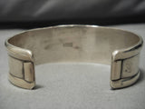 Dramatic Turquoise Vintage Navajo Sterling Silver Native American Bracelet Old-Nativo Arts