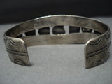 Dramatic Vintage Native American Jewelry Navajo Deep Turquoise Sterling Silver Bracelet-Nativo Arts