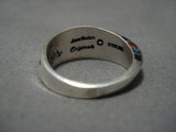 Dramatic Vintage Native American Navajo Sterling Silver Turquoise Lapis Ring-Nativo Arts