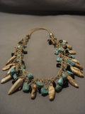 Dramatic Vintage Navajo Native American Jewelry jewelry relaxed Turquoise Necklace Old-Nativo Arts