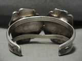 Duel Huge Turquoise Vintage Navajo Native American Jewelry Silver Bracelet Old-Nativo Arts