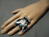 Exquisite Modern Zuni Native American Dishta Sterling Silver Ring-Nativo Arts