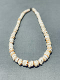 Native American Chunky Dunky Shell Vintage Southwestern Sterling Silver Necklace-Nativo Arts