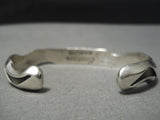 Detailed Thick Intricate Native American Navajo Sterling Silver Channel Bracelet-Nativo Arts