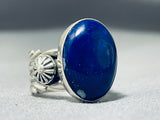 Authentic Vintage Native American Navajo Ben Begaye (d) Sterling Silver Lapis Ring-Nativo Arts