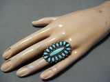 Amazing Vintage Navajo Turquoise Sterling Silver Ring Native American Old-Nativo Arts