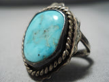 Astonishing Vintage Native American Navajo Royston Turquoise Sterling Silver Ring Old-Nativo Arts