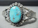 Amazing Vintage Native American Navajo Sleeping Beauty Turquoise Sterling Silver Bracelet-Nativo Arts