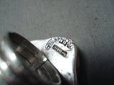 Fascinating Navajo Shell Sterling Silver Frog Ring Native American-Nativo Arts