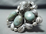 Unbelievable Navajo Turquoise Sterling Silver Buffalo Ring Native American-Nativo Arts