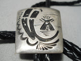 Exceptional Vintage Navajo Sterling Silver Bolo Native American Old-Nativo Arts