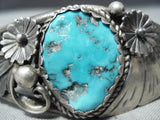 Larry Begay Vintage Native American Navajo Morenci Turquoise Sterling Silver Bracelet Old-Nativo Arts