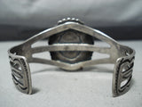 Fantastic Vintage Native American Navajo Petrified Wood Sterling Silver Bracelet Old-Nativo Arts