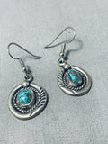 Superb Vintage Native American Navajo Kingman Turquoise Sterling Silver Pendant Earrings-Nativo Arts