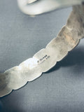 Signed Vintage Native American Navajo Sterling Silver Bracelet-Nativo Arts