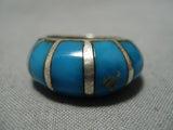 Amazing Vintage Zuni Native American Navajo Turquoise Sterling Silver Ring Old-Nativo Arts