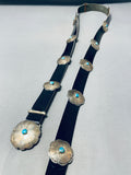 Gorgeous Vintage Native American Navajo Kingman Turquoise Sterling Silver Concho Belt-Nativo Arts