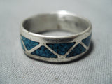Native American Detailed Vintage Navajo Turquoise Sterling Silver Ring-Nativo Arts