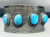 Jerry Williamson Vintage Native American Navajo Turquoise Sterling Silver Bracelet-Nativo Arts