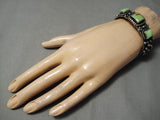 One Of The Best Vitnage Native American Navajo High Grade Gaspeite Sterling Silver Bracelet-Nativo Arts