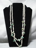 Amazing Vintage Native American Navajo Royston Turquoise Sterling Silver Necklace Old-Nativo Arts
