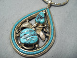 Striking Vintage Native American Navajo Sleeping Beauty Sterling Silver Gold Fill Necklace-Nativo Arts