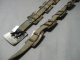 Important Vintage Native American Navajo Sidney Nez Lapis Sterling Silver Concho Belt Old-Nativo Arts
