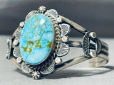 Intesne Vintage Native American Navajo Spiderweb Turquoise Sterling Silver Bracelet-Nativo Arts