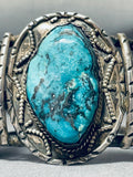 Museum Vintage Native American Navajo Old Morenci Turquoise Sterling Silver Bracelet-Nativo Arts