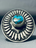 Stunning San Felipe Morenci Turquoise Sterling Silver Ring-Nativo Arts