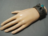 Extreme Detail Spider Vintage Native American Navajo Turquoise Sterling Silver Bracelet-Nativo Arts