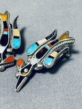 Important Vintage Native American Zuni Turquoise Sterling Silver Squash Blossom Necklace-Nativo Arts