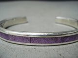 Fantastic Zuni Purple Agate Sterling Silver Bracelet Native American-Nativo Arts