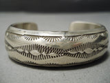 Detailed!! Vintage Navajo 3d Cuff Sterling Silver Native American Bracelet-Nativo Arts