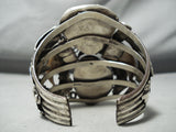 HUGE BEAR CLAW Vintage Native American Navajo Royston Turquoise Sterling Silver Bracelet-Nativo Arts