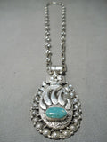 Fascinating Vintage Native American Navajo Royston Turquoise Sterling Silver Necklace-Nativo Arts